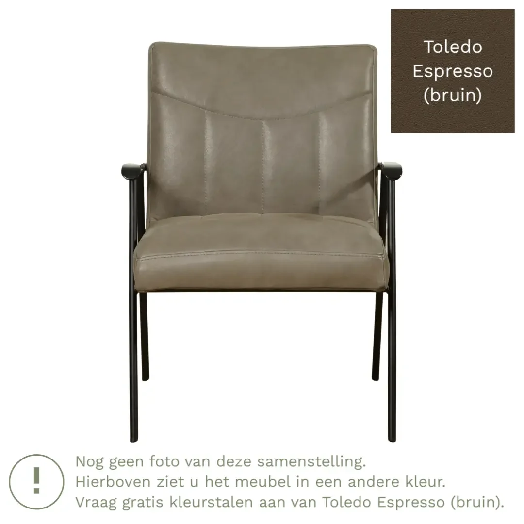 afbeelding van Leren fauteuil Beam - Toledo Espresso (bruin)
