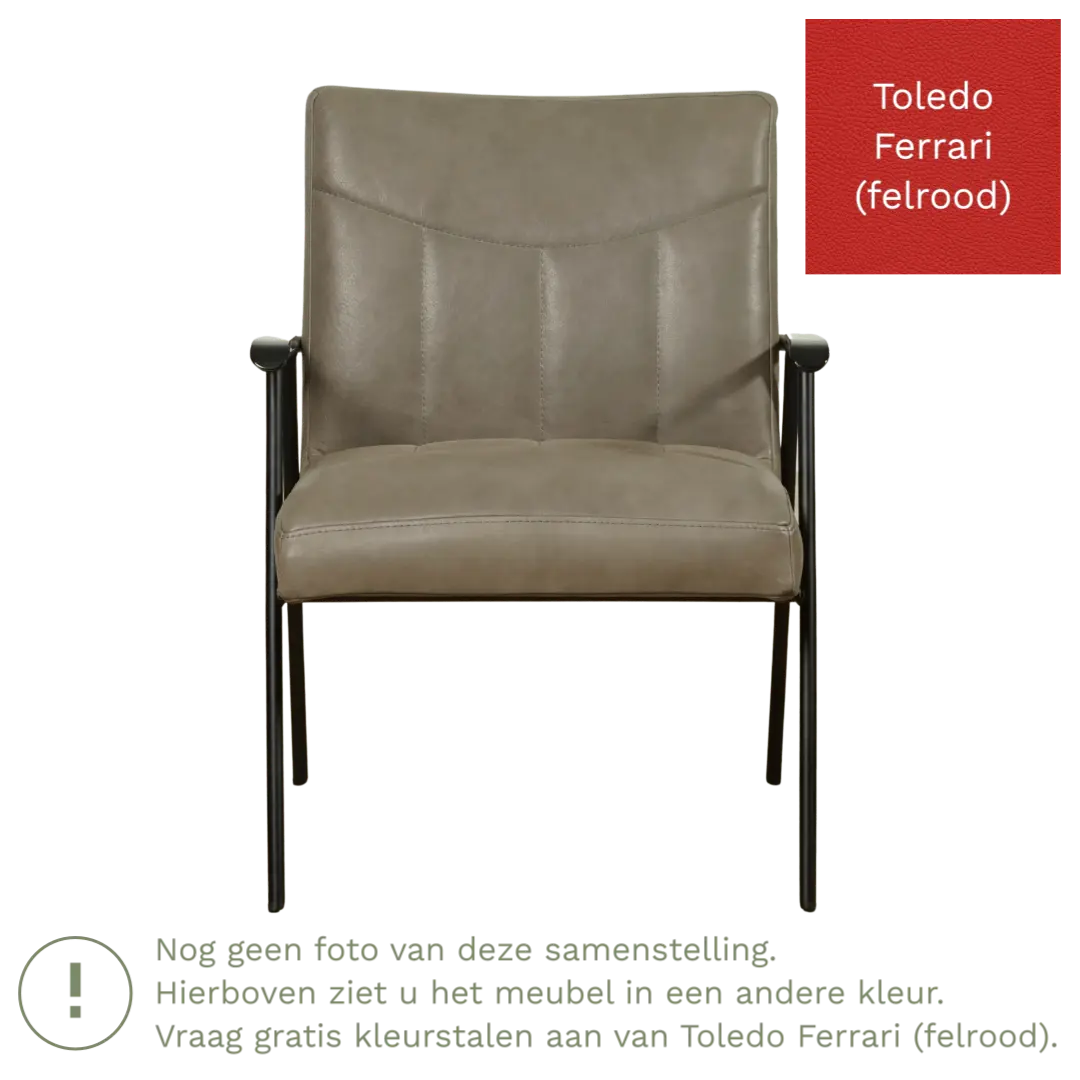 afbeelding van Leren fauteuil Beam - Toledo Ferrari (felrood)