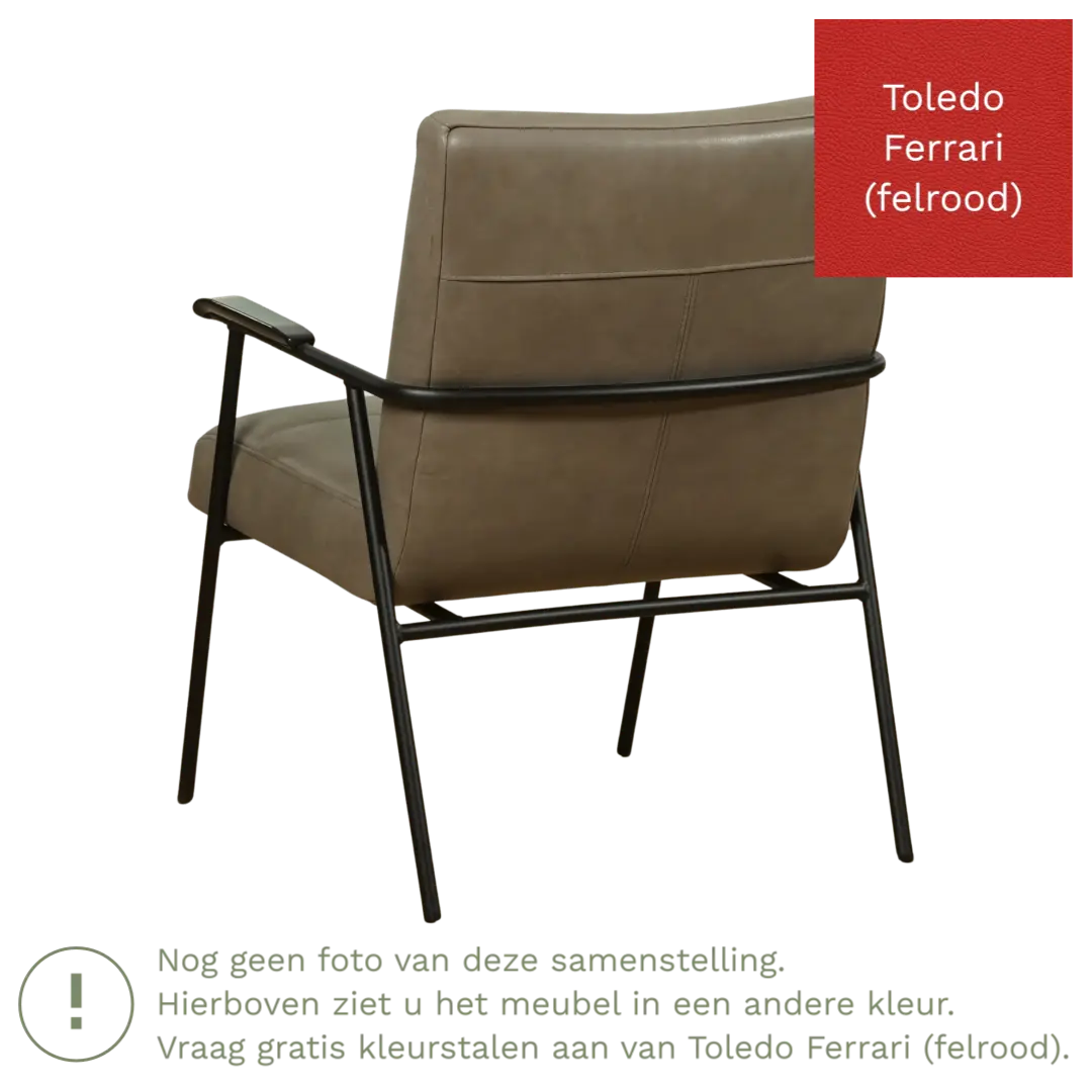 afbeelding van Leren fauteuil Beam - Toledo Ferrari (felrood)