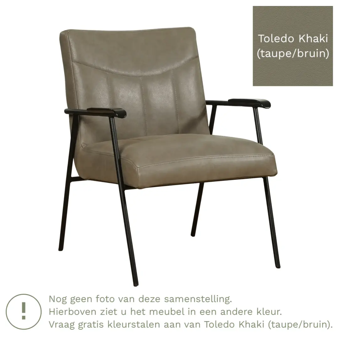 afbeelding van Leren fauteuil Beam - Toledo Khaki (taupe/bruin)