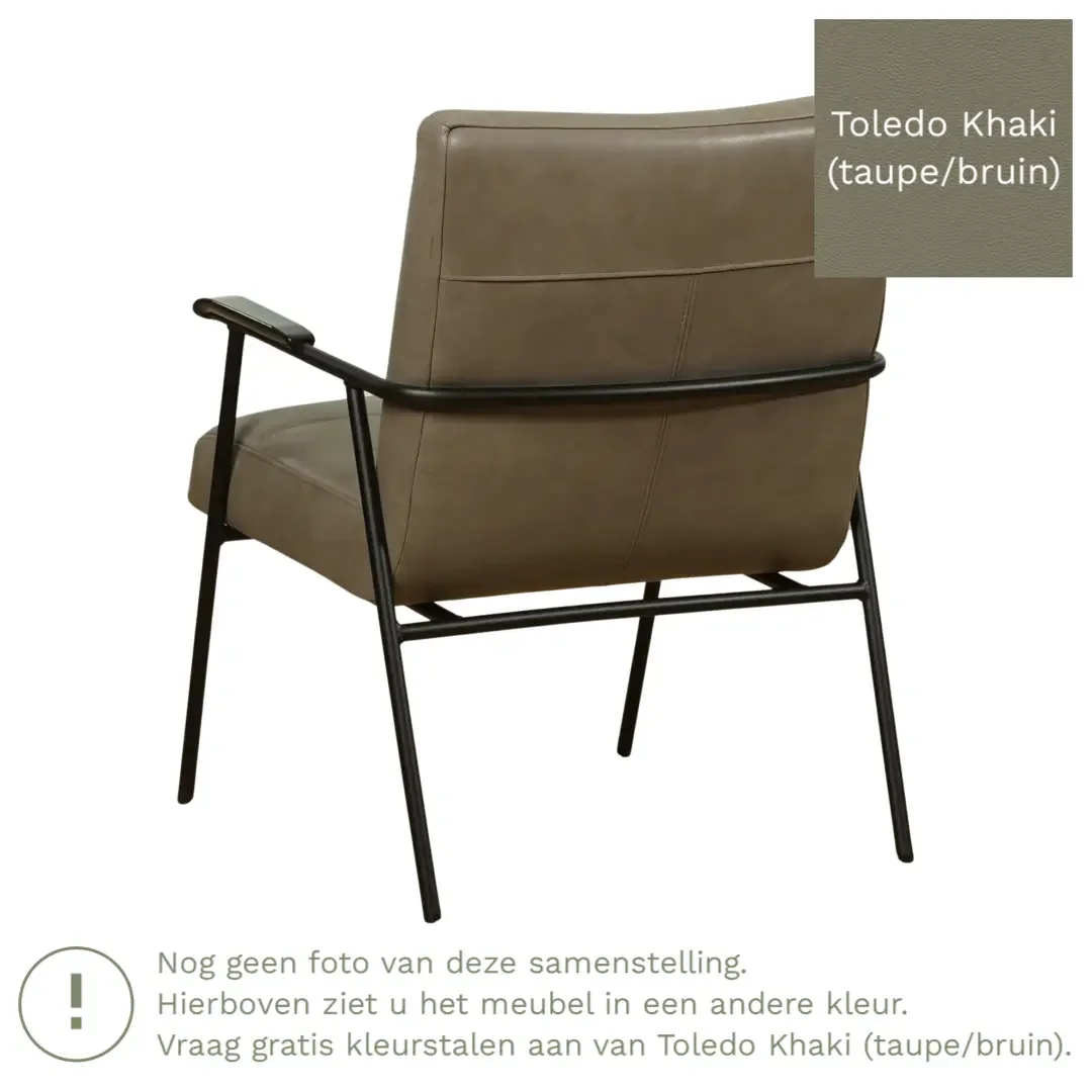 afbeelding van Leren fauteuil Beam - Toledo Khaki (taupe/bruin)