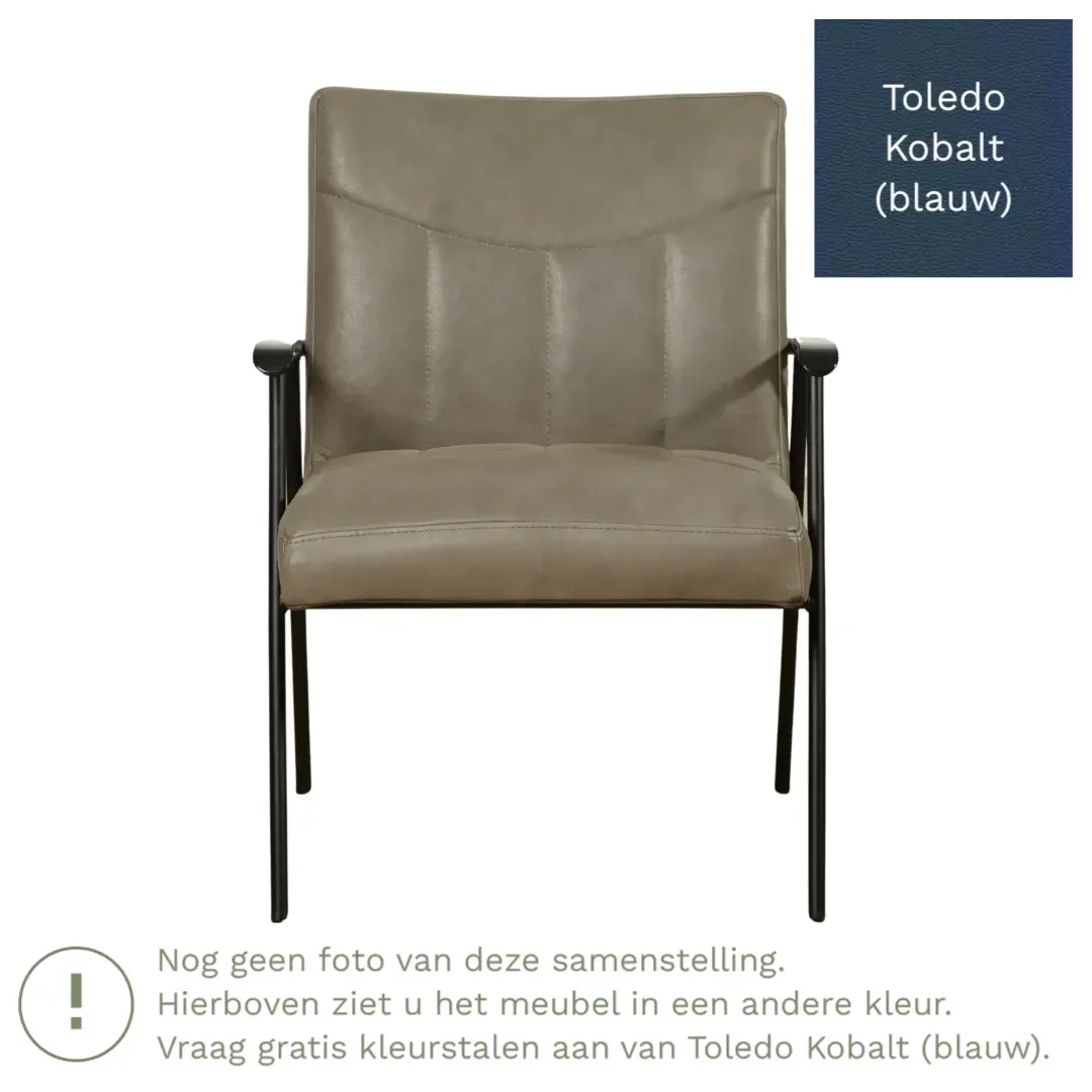 afbeelding van Leren fauteuil Beam - Toledo Kobalt (blauw)