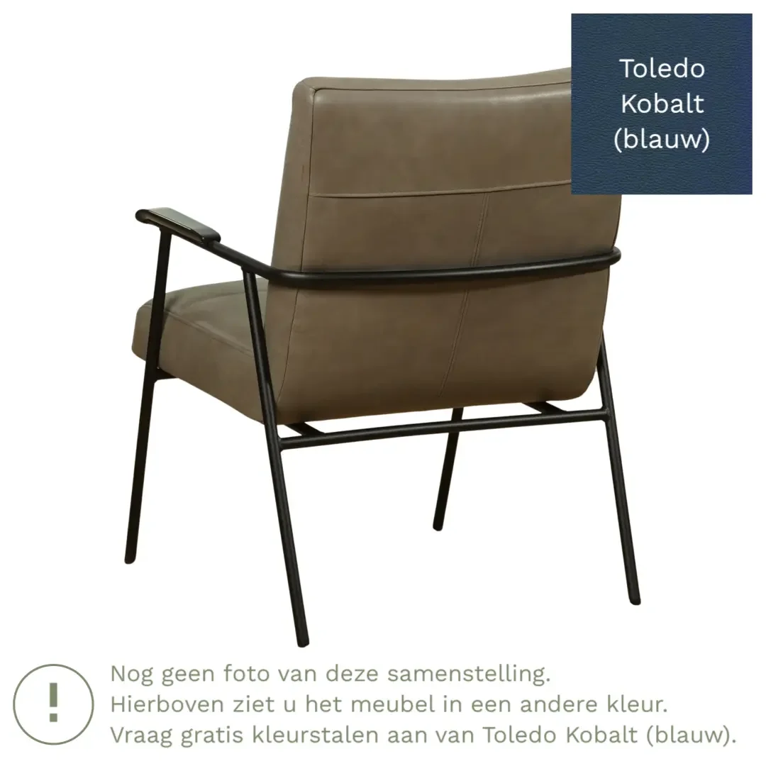 afbeelding van Leren fauteuil Beam - Toledo Kobalt (blauw)