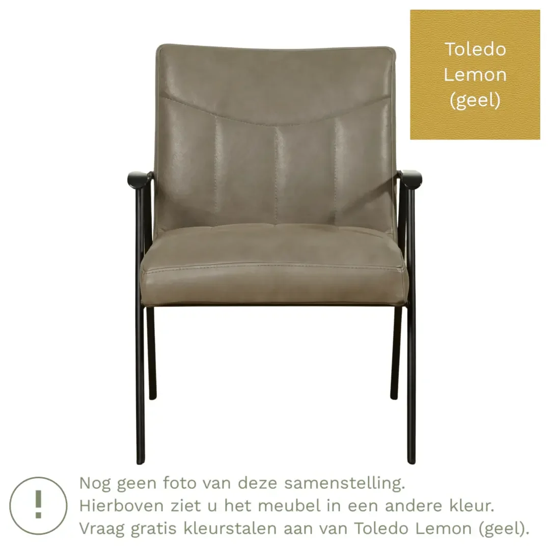afbeelding van Leren fauteuil Beam - Toledo Lemon (geel)