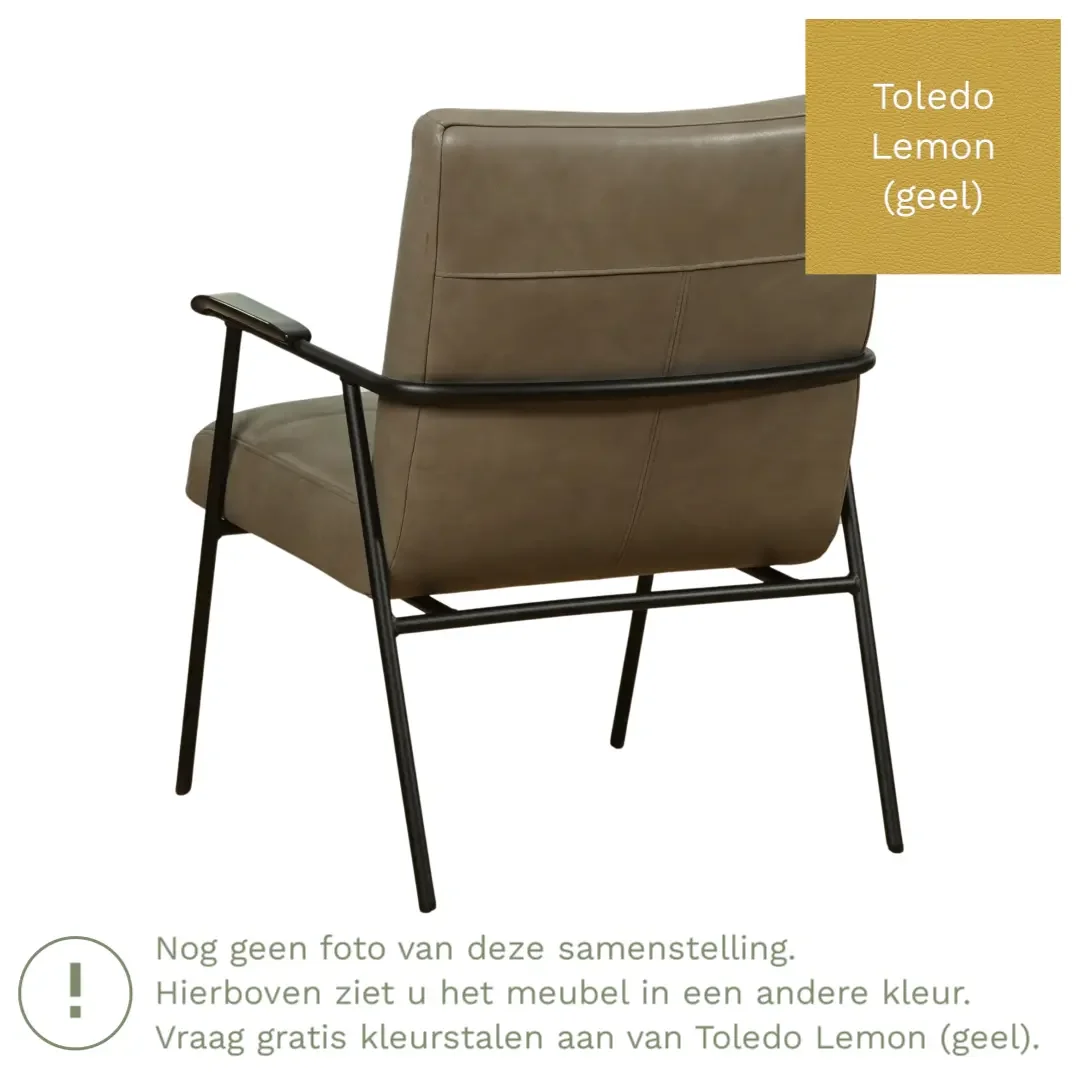 afbeelding van Leren fauteuil Beam - Toledo Lemon (geel)