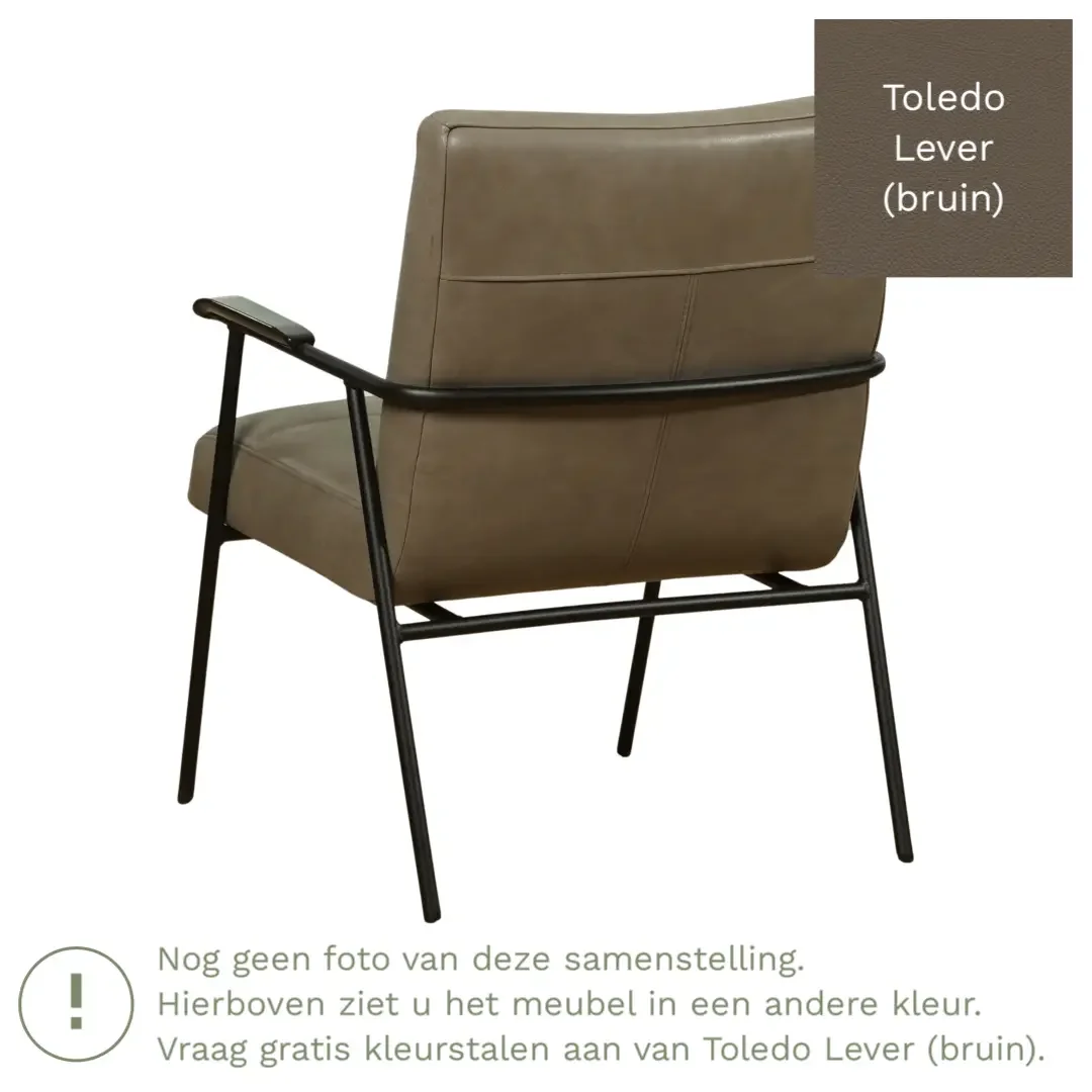 afbeelding van Leren fauteuil Beam - Toledo Lever (bruin)