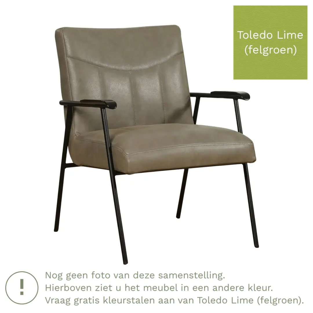 afbeelding van Leren fauteuil Beam - Toledo Lime (felgroen)