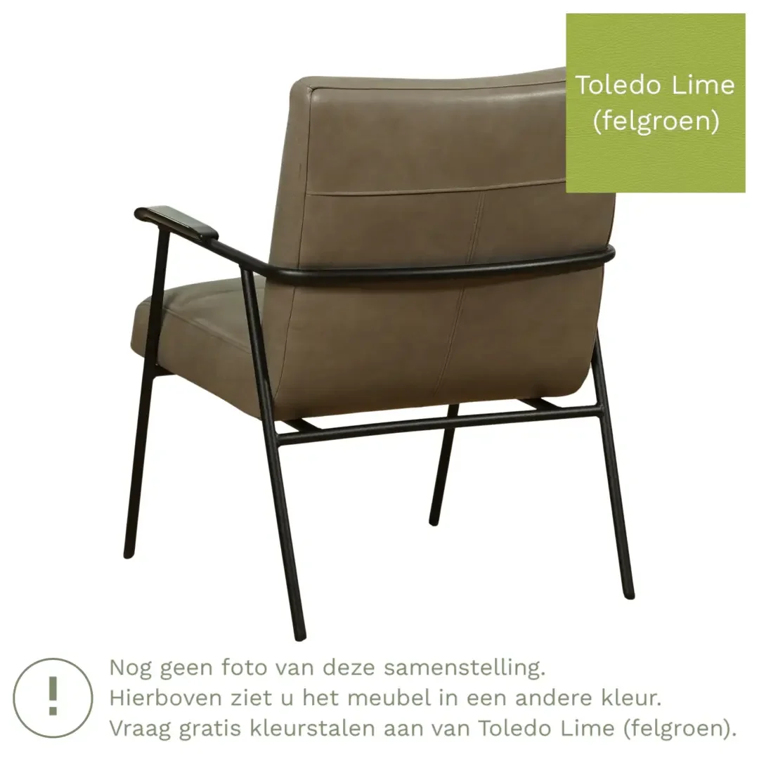 afbeelding van Leren fauteuil Beam - Toledo Lime (felgroen)