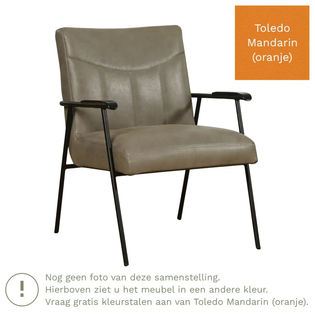 afbeelding van Leren fauteuil Beam - Toledo Mandarin (oranje)