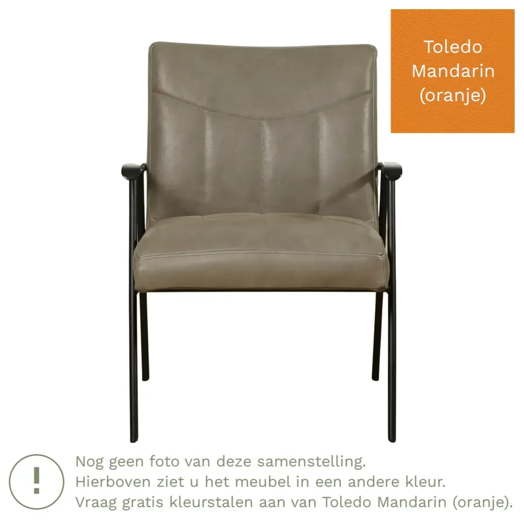 afbeelding van Leren fauteuil Beam - Toledo Mandarin (oranje)