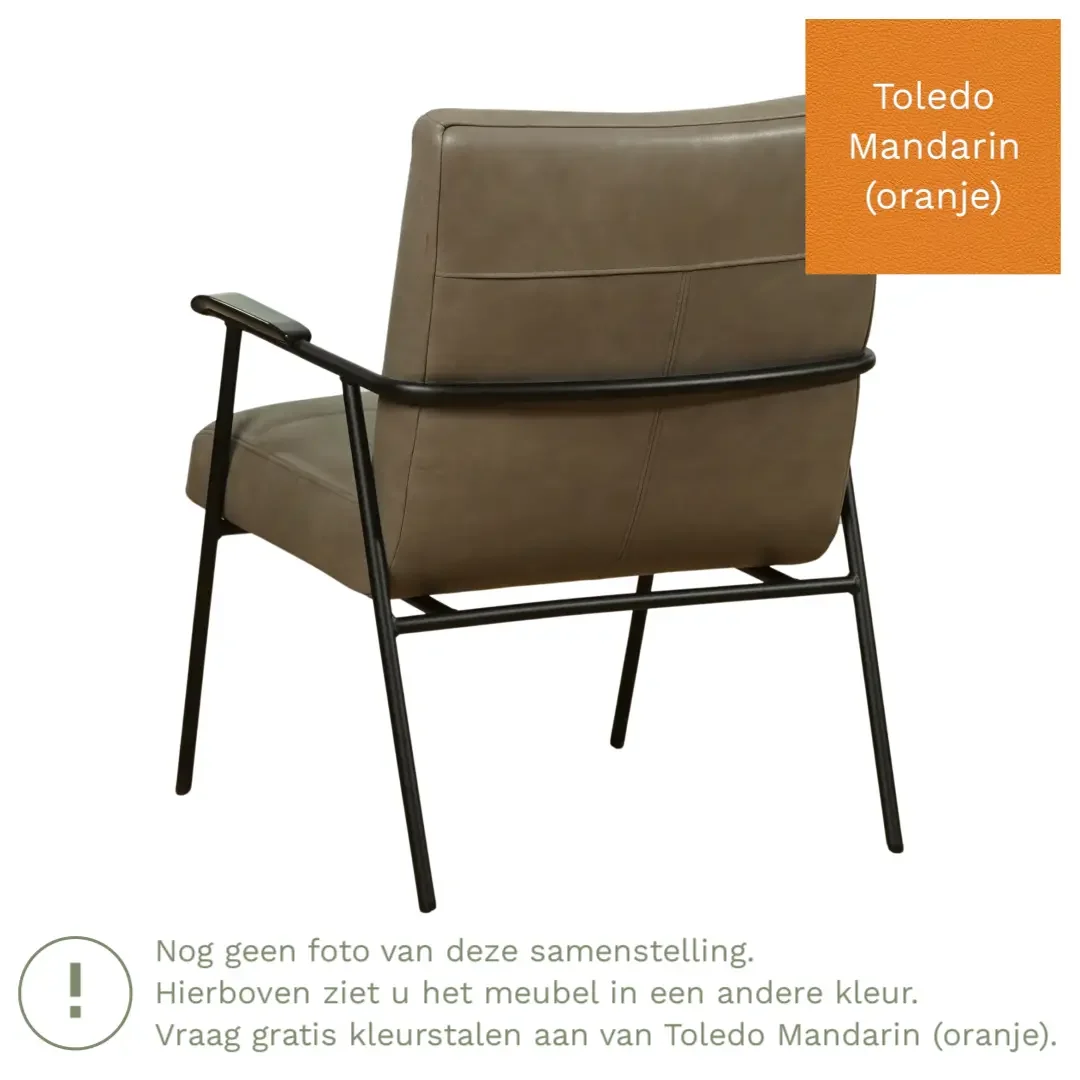 afbeelding van Leren fauteuil Beam - Toledo Mandarin (oranje)
