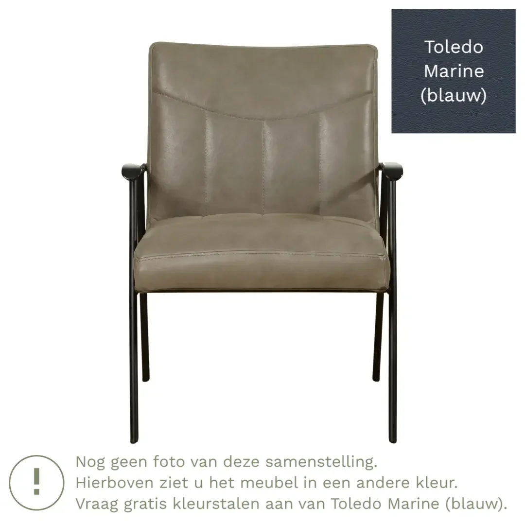 afbeelding van Leren fauteuil Beam - Toledo Marine (blauw)