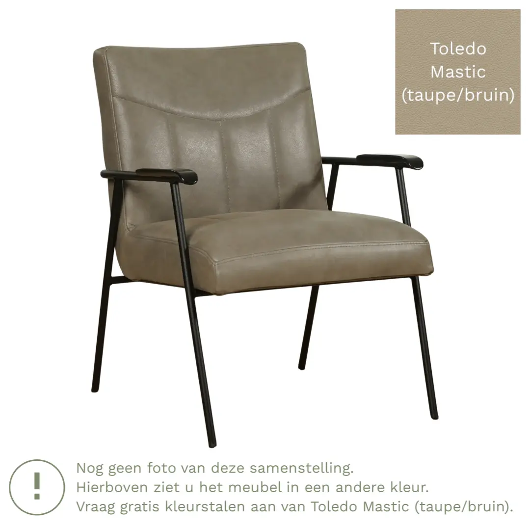 afbeelding van Leren fauteuil Beam - Toledo Mastic (taupe/bruin)