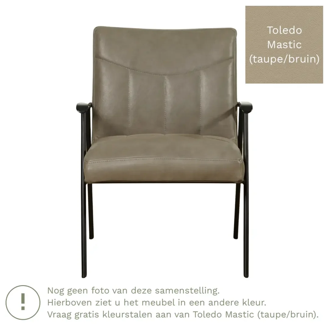 afbeelding van Leren fauteuil Beam - Toledo Mastic (taupe/bruin)