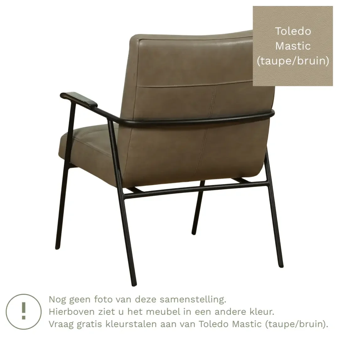 afbeelding van Leren fauteuil Beam - Toledo Mastic (taupe/bruin)