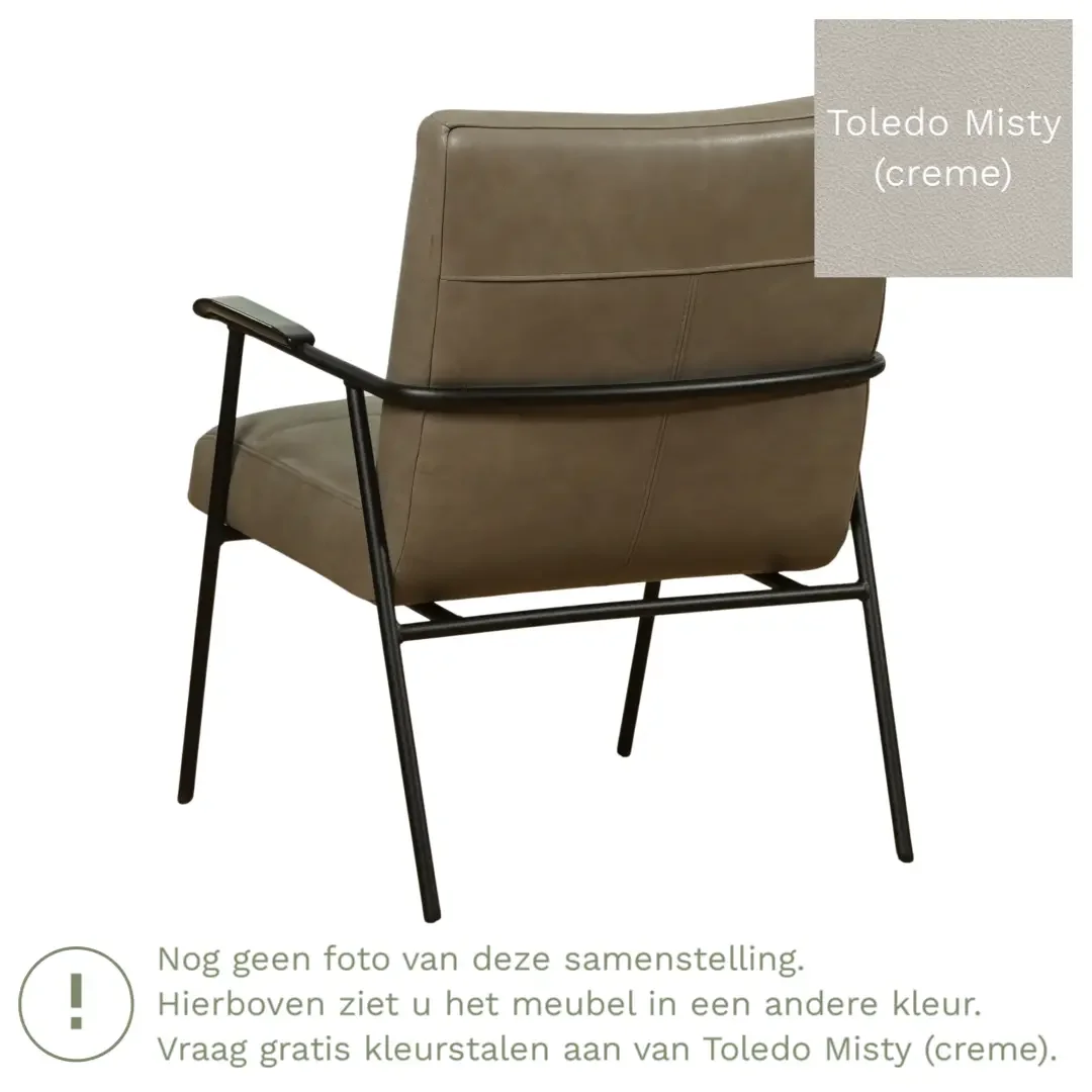 afbeelding van Leren fauteuil Beam - Toledo Misty (crème)