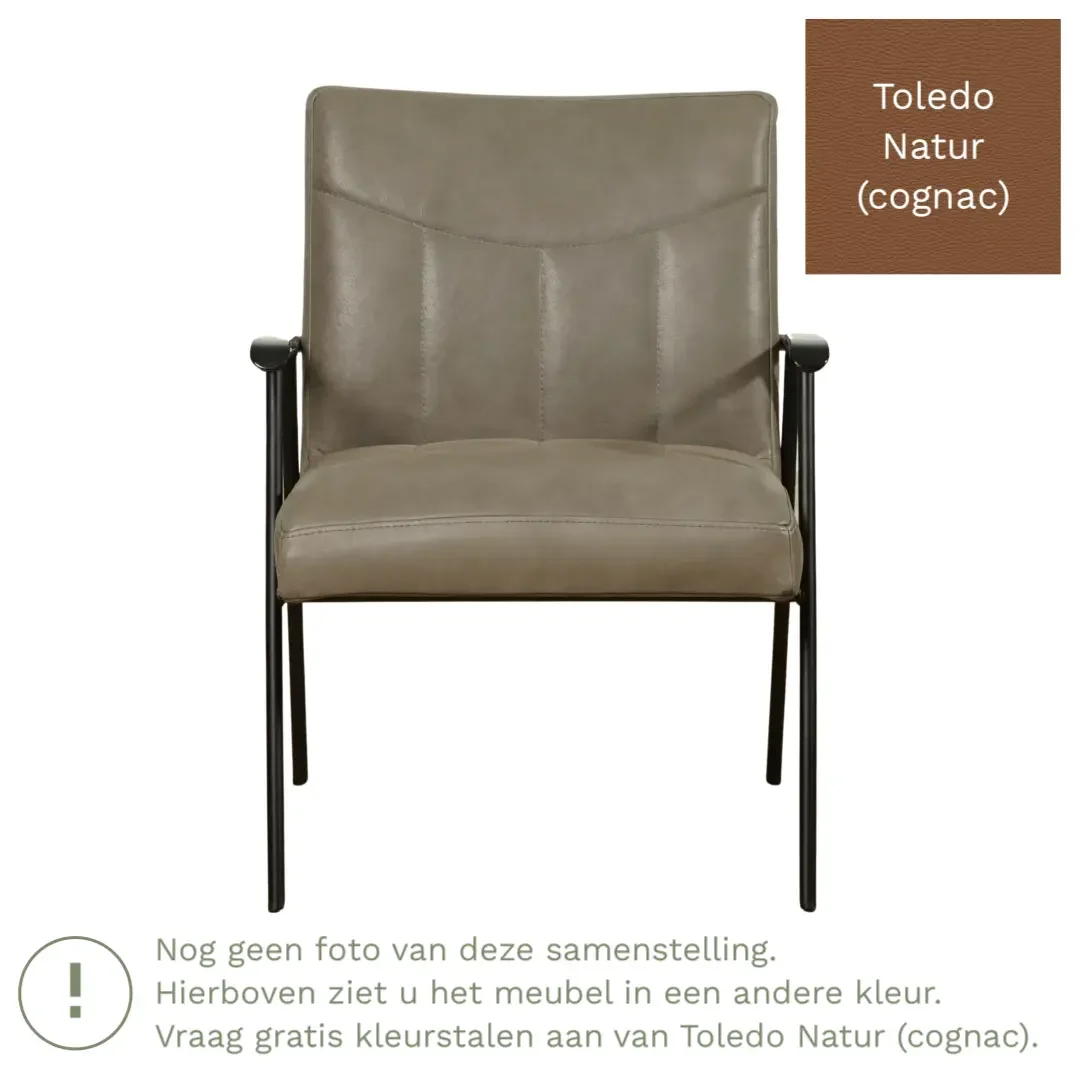afbeelding van Leren fauteuil Beam - Toledo Natur (cognac)
