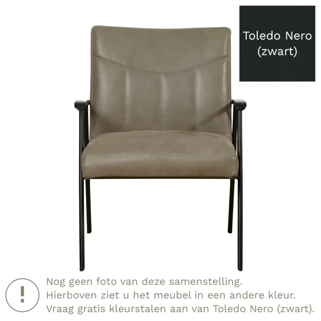 afbeelding van Leren fauteuil Beam - Toledo Nero (zwart)