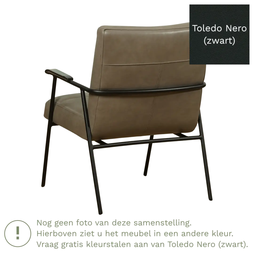 afbeelding van Leren fauteuil Beam - Toledo Nero (zwart)