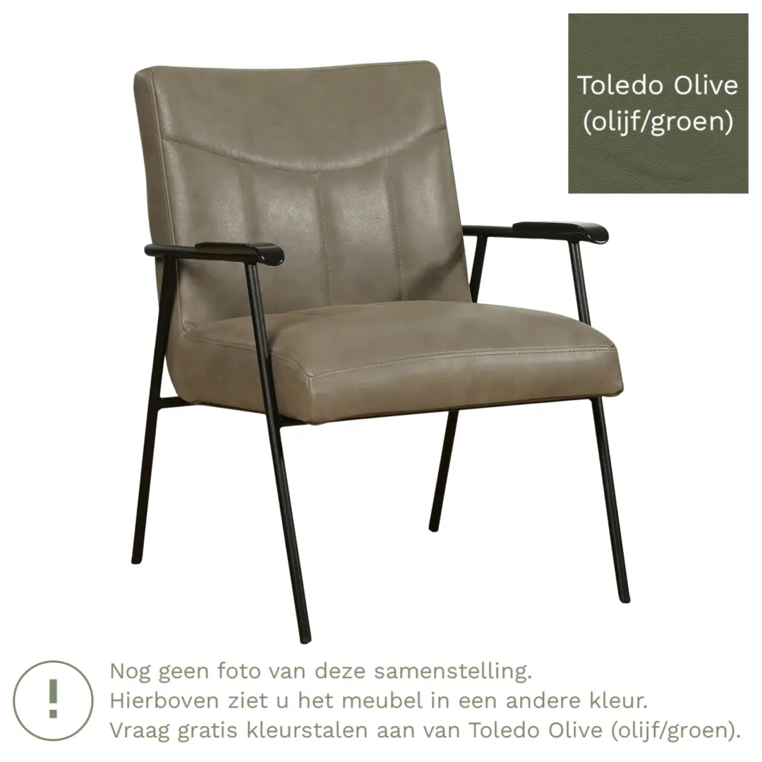 afbeelding van Leren fauteuil Beam - Toledo Olive (olijf/goen)
