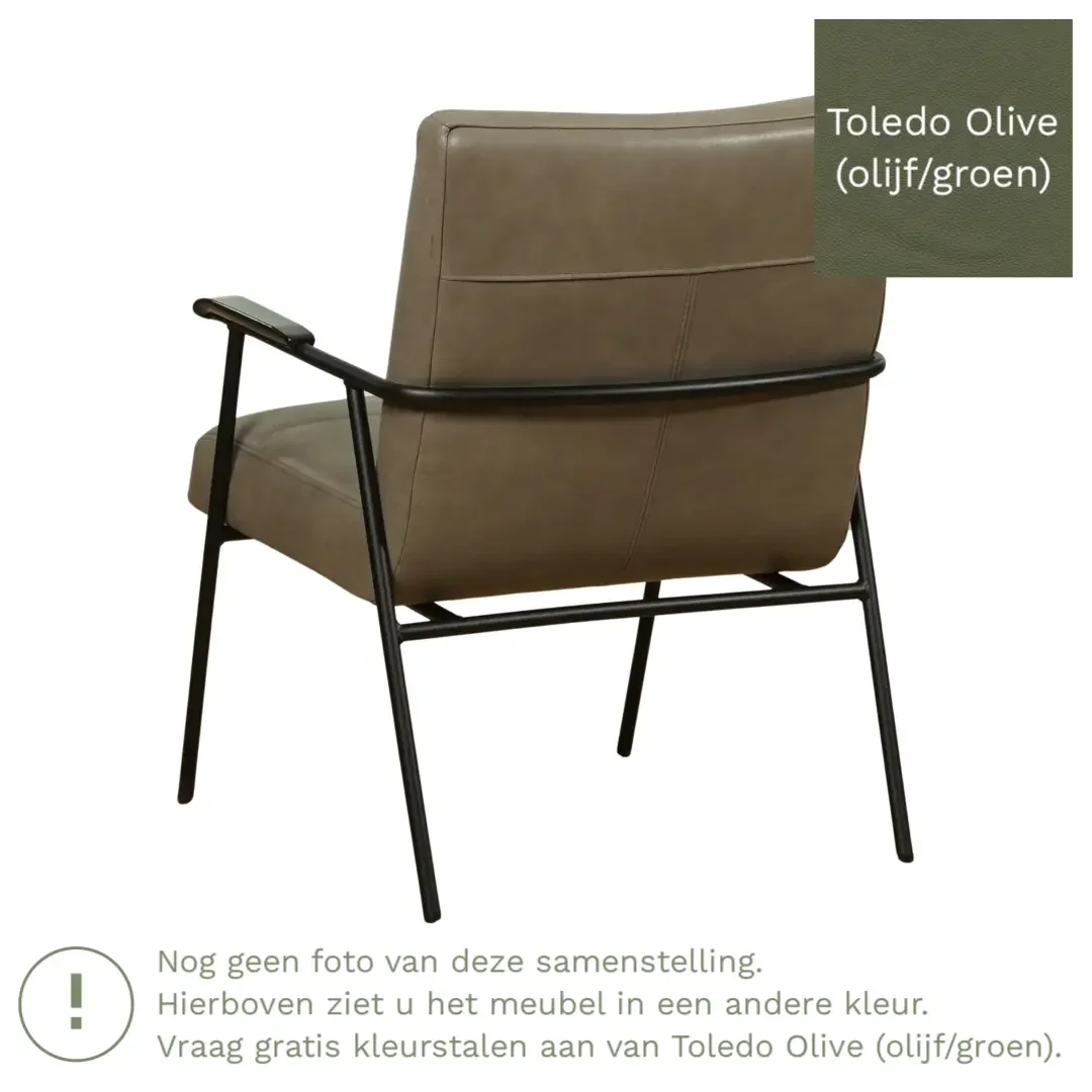afbeelding van Leren fauteuil Beam - Toledo Olive (olijf/goen)