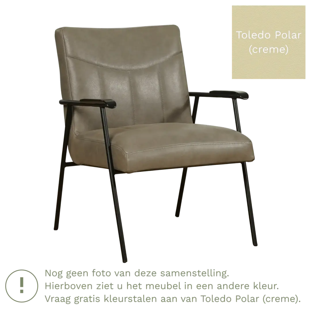 afbeelding van Leren fauteuil Beam - Toledo Polar (crème)