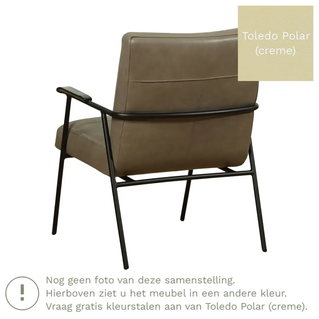 afbeelding van Leren fauteuil Beam - Toledo Polar (crème)