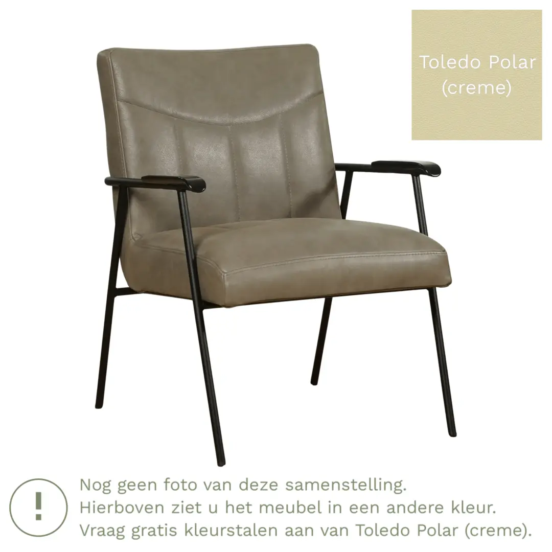 afbeelding van Leren fauteuil Beam - Toledo Polar (crème)
