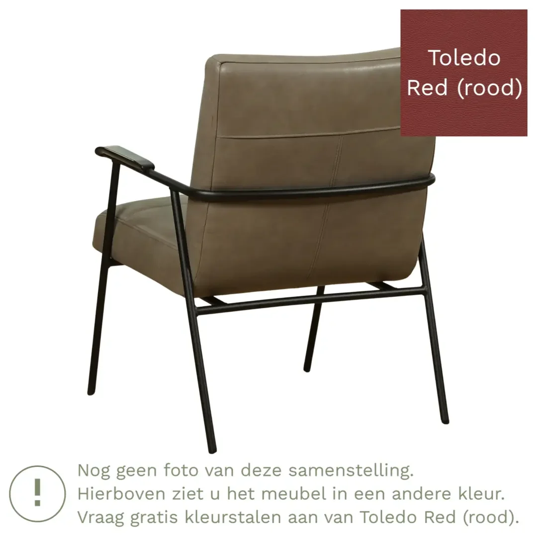 afbeelding van Leren fauteuil Beam - Toledo Red (rood)