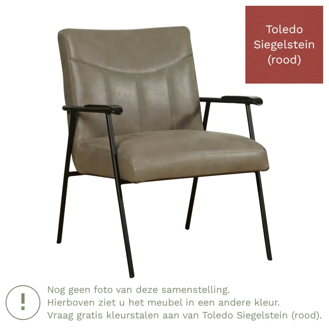 afbeelding van Leren fauteuil Beam - Toledo Siegelstein (rood)