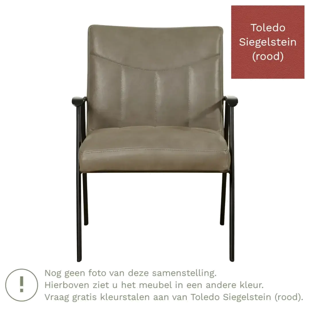 afbeelding van Leren fauteuil Beam - Toledo Siegelstein (rood)