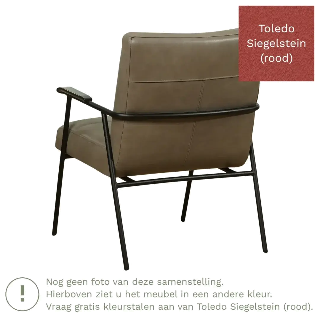 afbeelding van Leren fauteuil Beam - Toledo Siegelstein (rood)