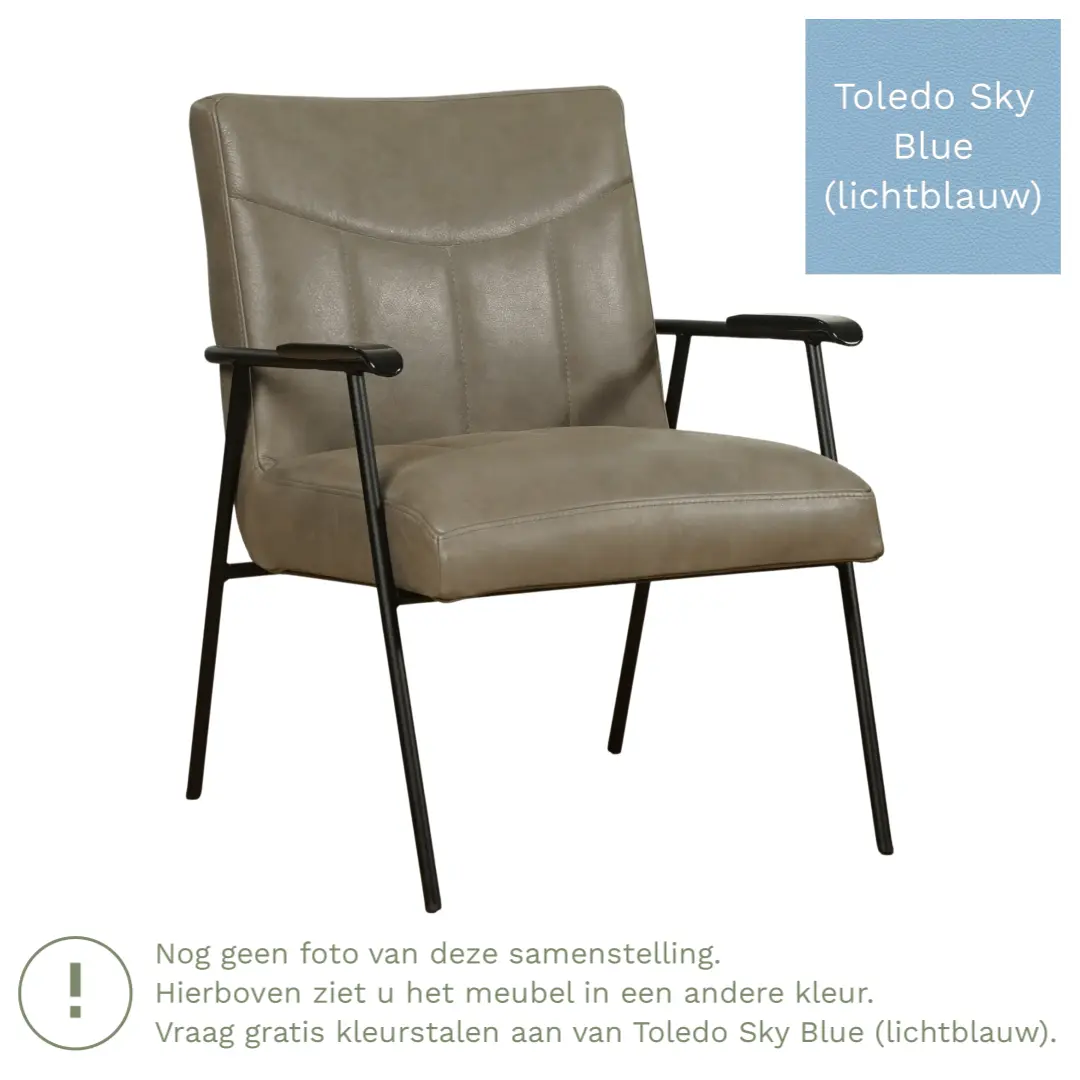 afbeelding van Leren fauteuil Beam - Toledo Sky Blue (lichtblauw)