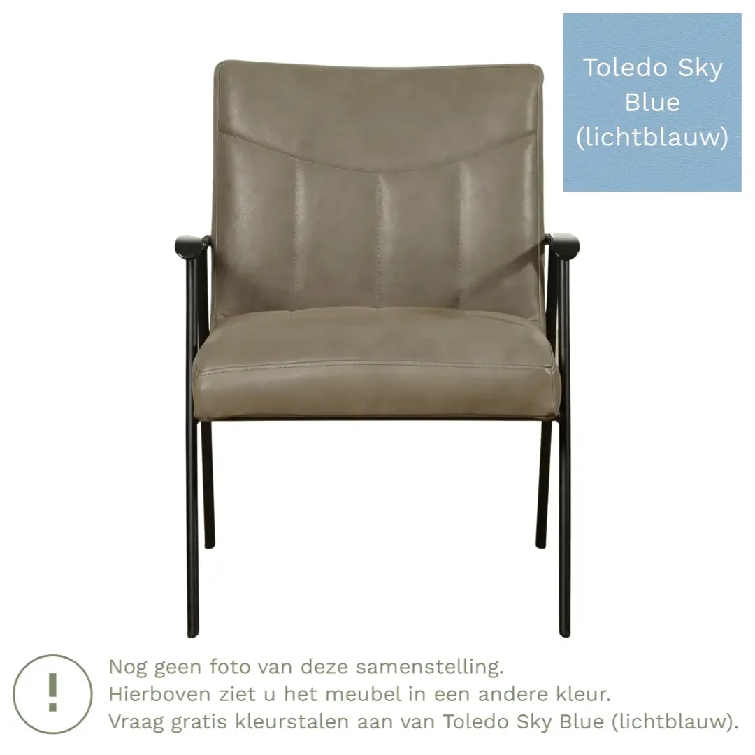 afbeelding van Leren fauteuil Beam - Toledo Sky Blue (lichtblauw)