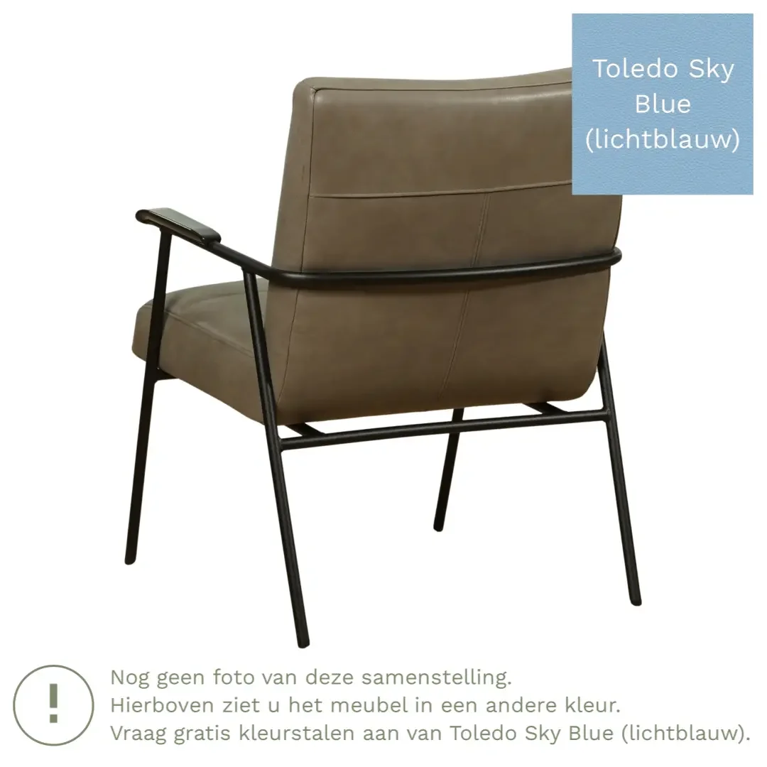 afbeelding van Leren fauteuil Beam - Toledo Sky Blue (lichtblauw)