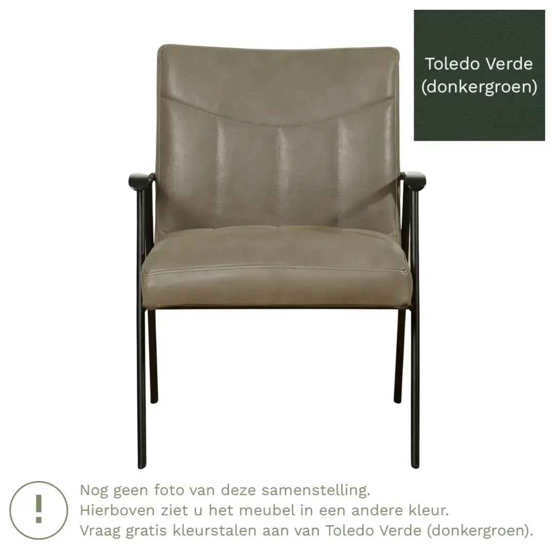 afbeelding van Leren fauteuil Beam - Toledo Verde (donkergroen)