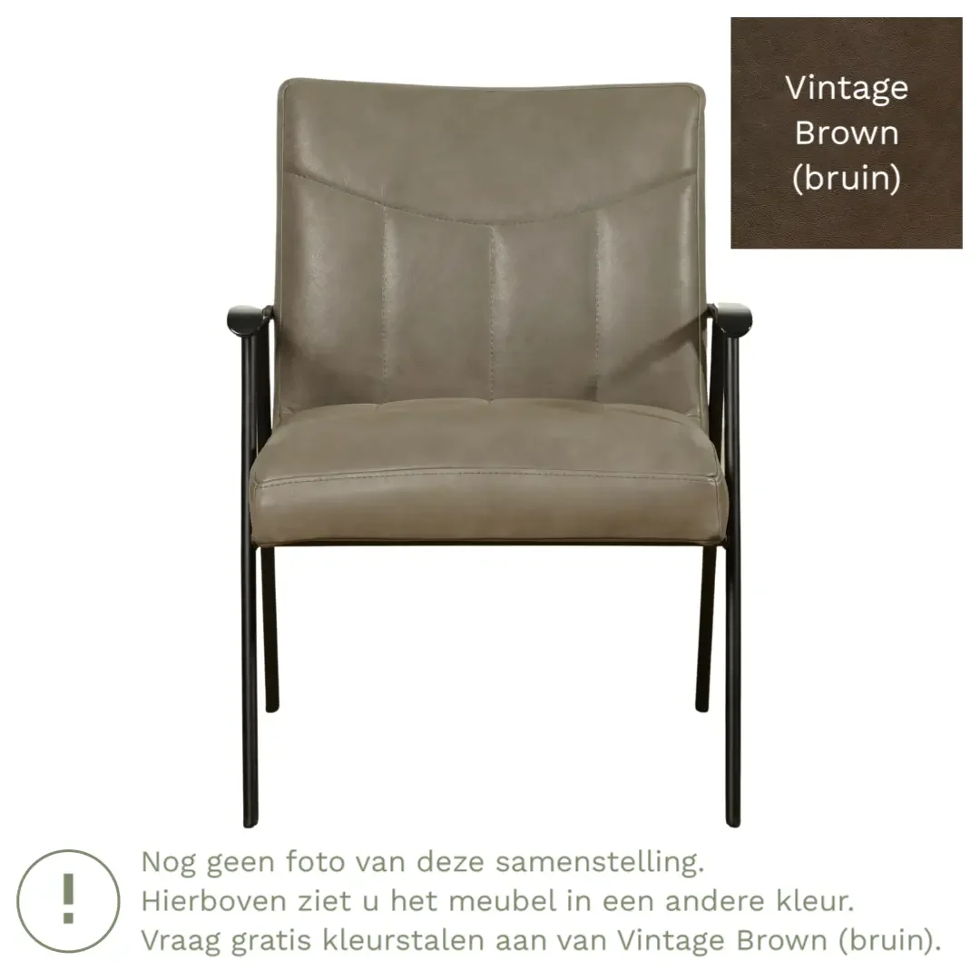 afbeelding van Leren fauteuil Beam - Vintage Brown (bruin)