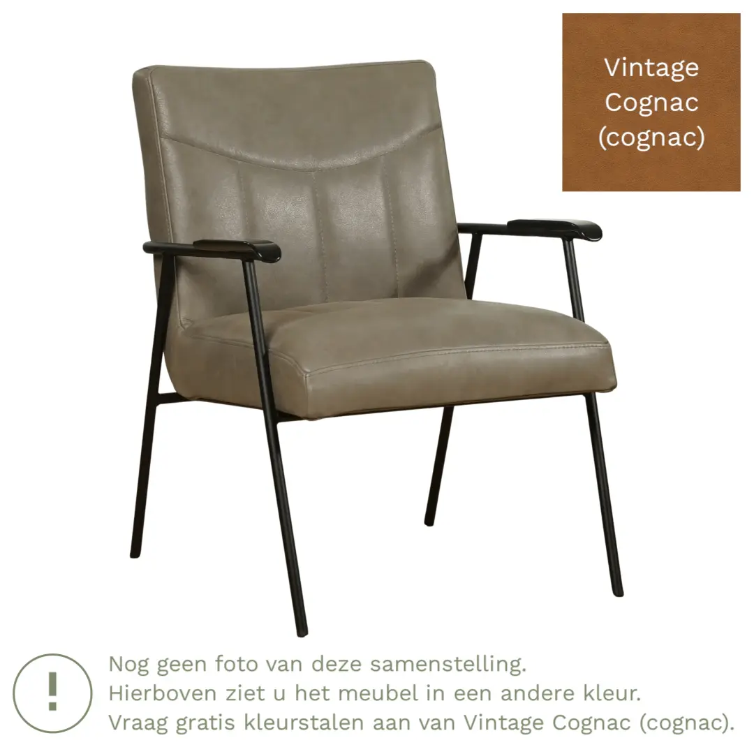 afbeelding van Leren fauteuil Beam - Vintage Cognac (cognac)