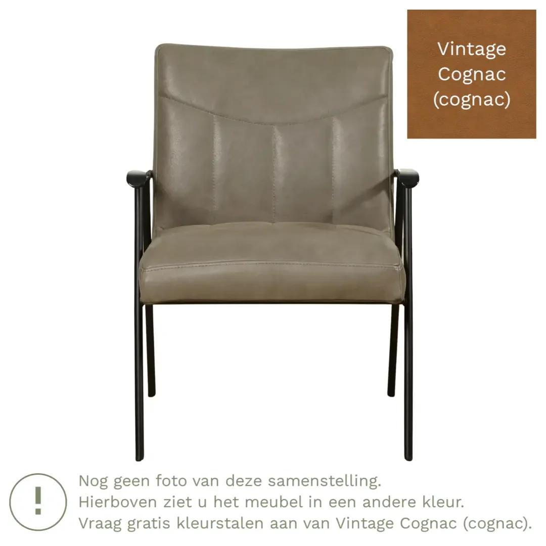 afbeelding van Leren fauteuil Beam - Vintage Cognac (cognac)