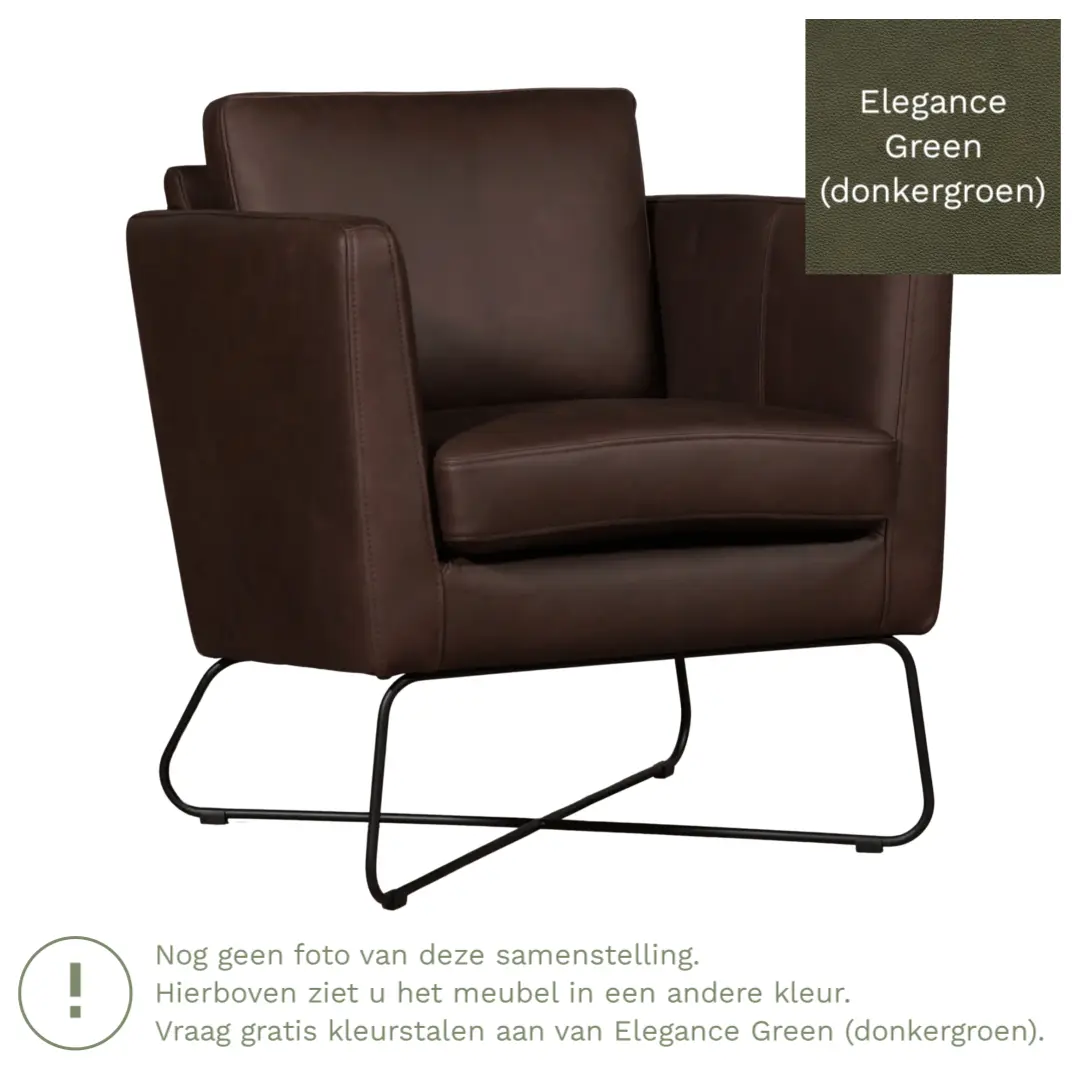 afbeelding van Leren fauteuil Club - Elegance Green (donkergroen)