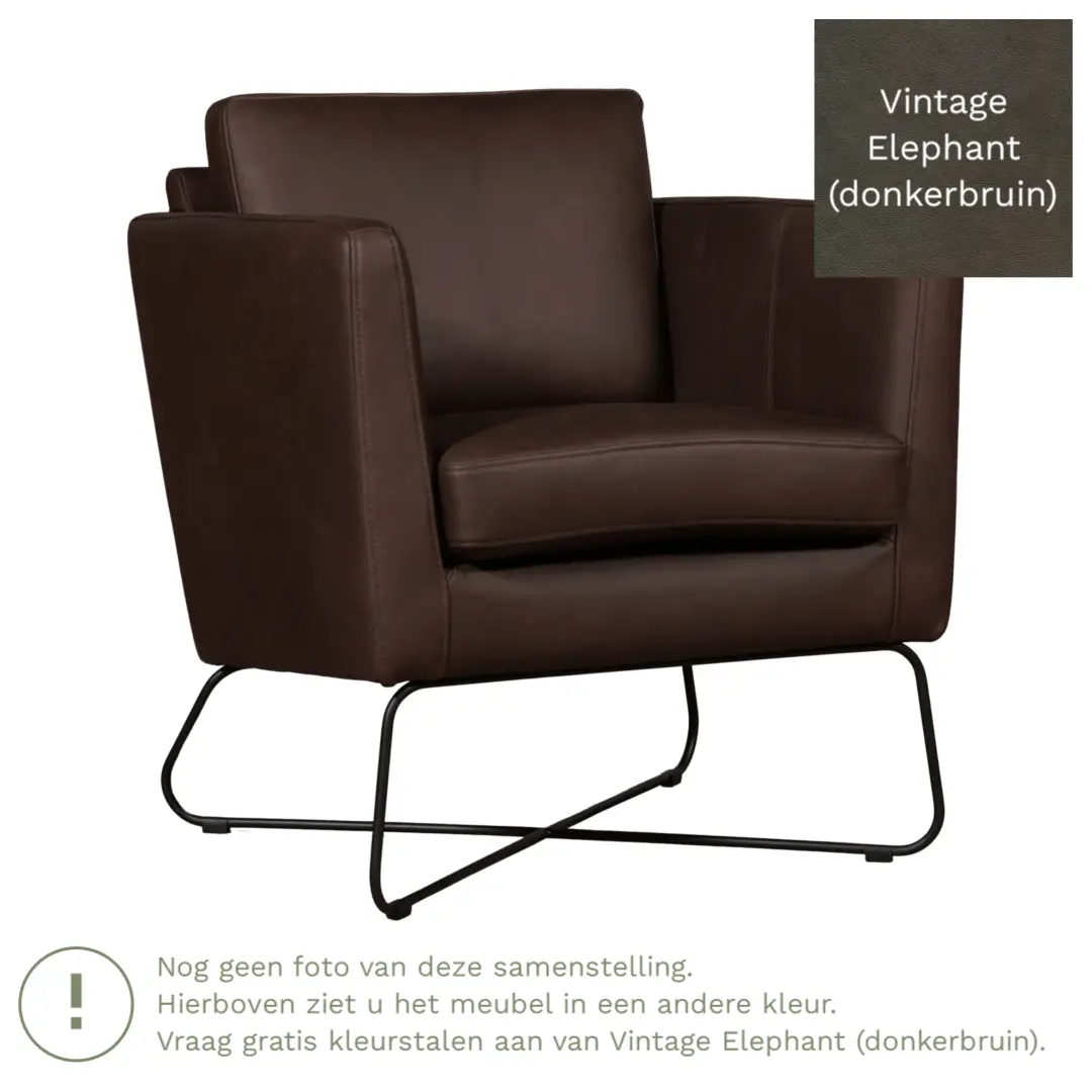 afbeelding van Leren fauteuil Club - Vintage Elephant (donkerbruin)