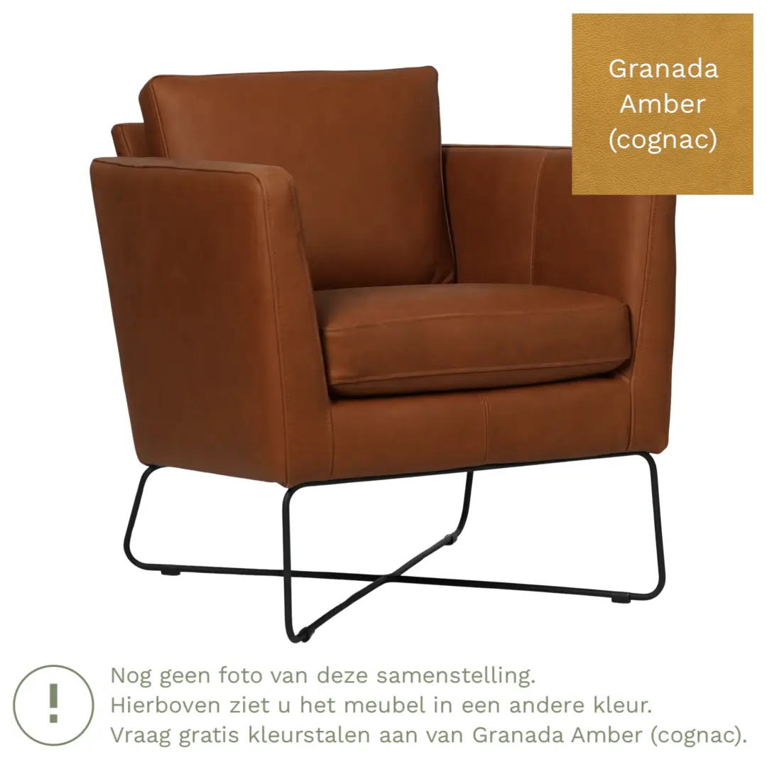 afbeelding van Leren fauteuil Crossover - Granada Amber (cognac)