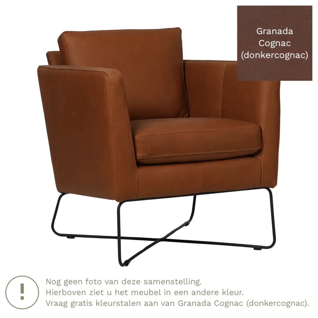 afbeelding van Leren fauteuil Crossover - Granada Cognac (donkercognac)
