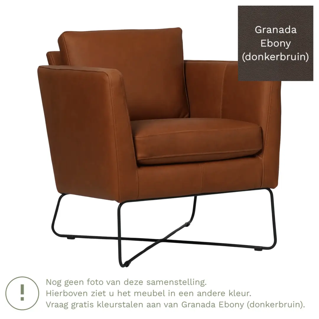 afbeelding van Leren fauteuil Crossover - Granada Ebony (donkerbruin)