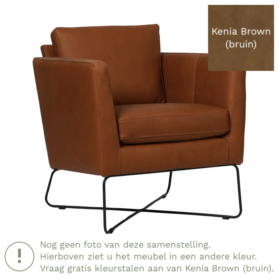 afbeelding van Leren fauteuil Crossover - Kenia Brown (bruin)