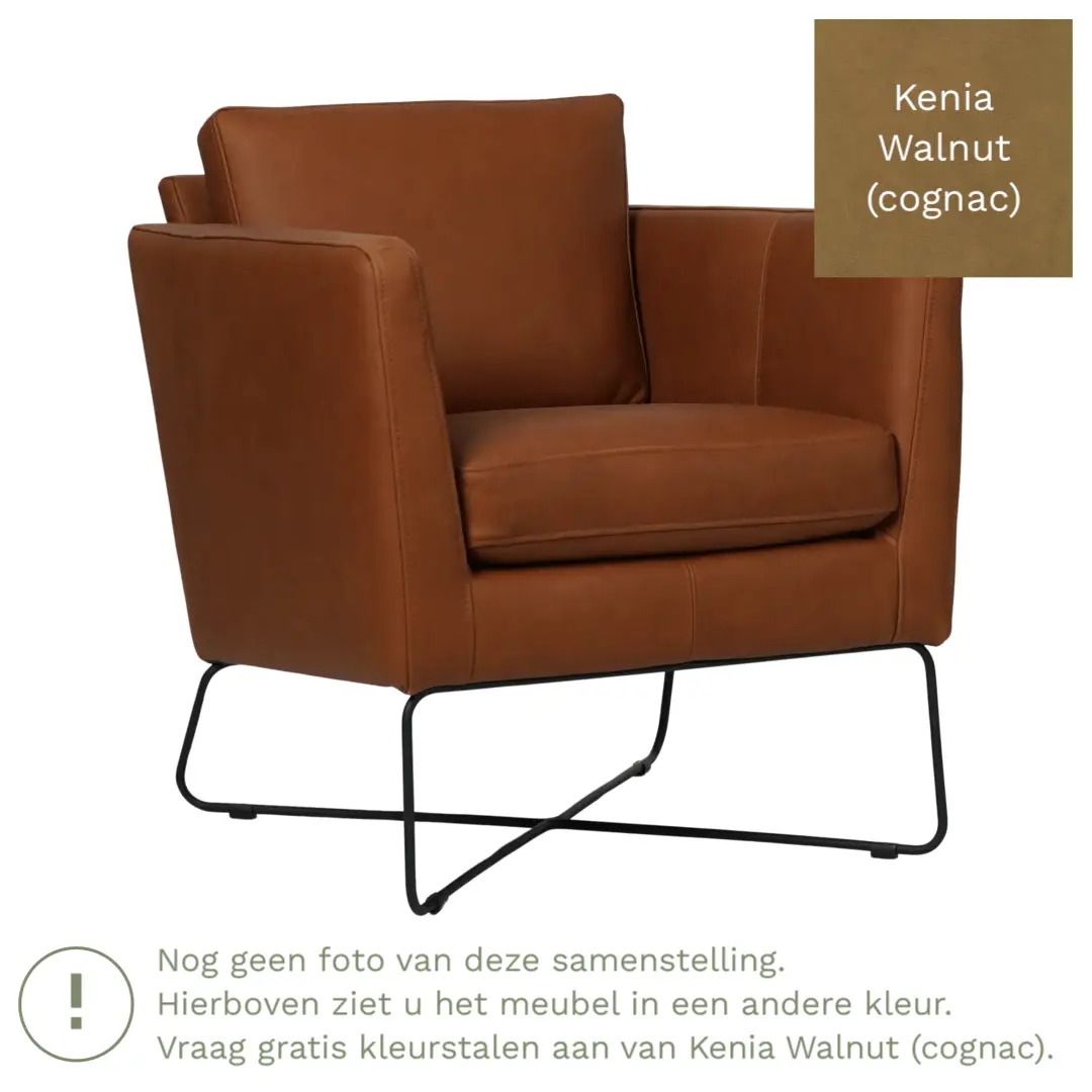 afbeelding van Leren fauteuil Crossover - Kenia Walnut (cognac)