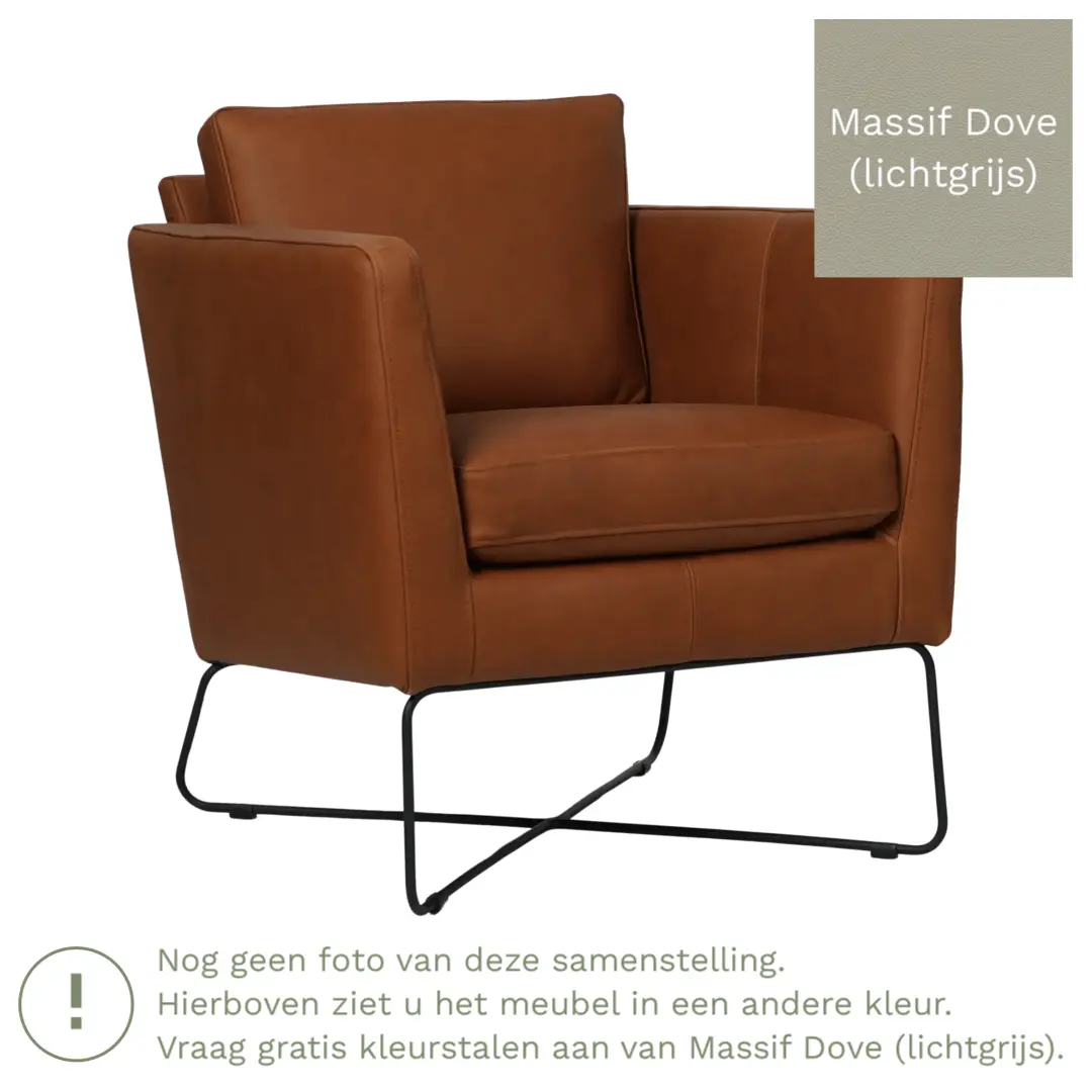 afbeelding van Leren fauteuil Crossover - Massif Dove (lichtgrijs)