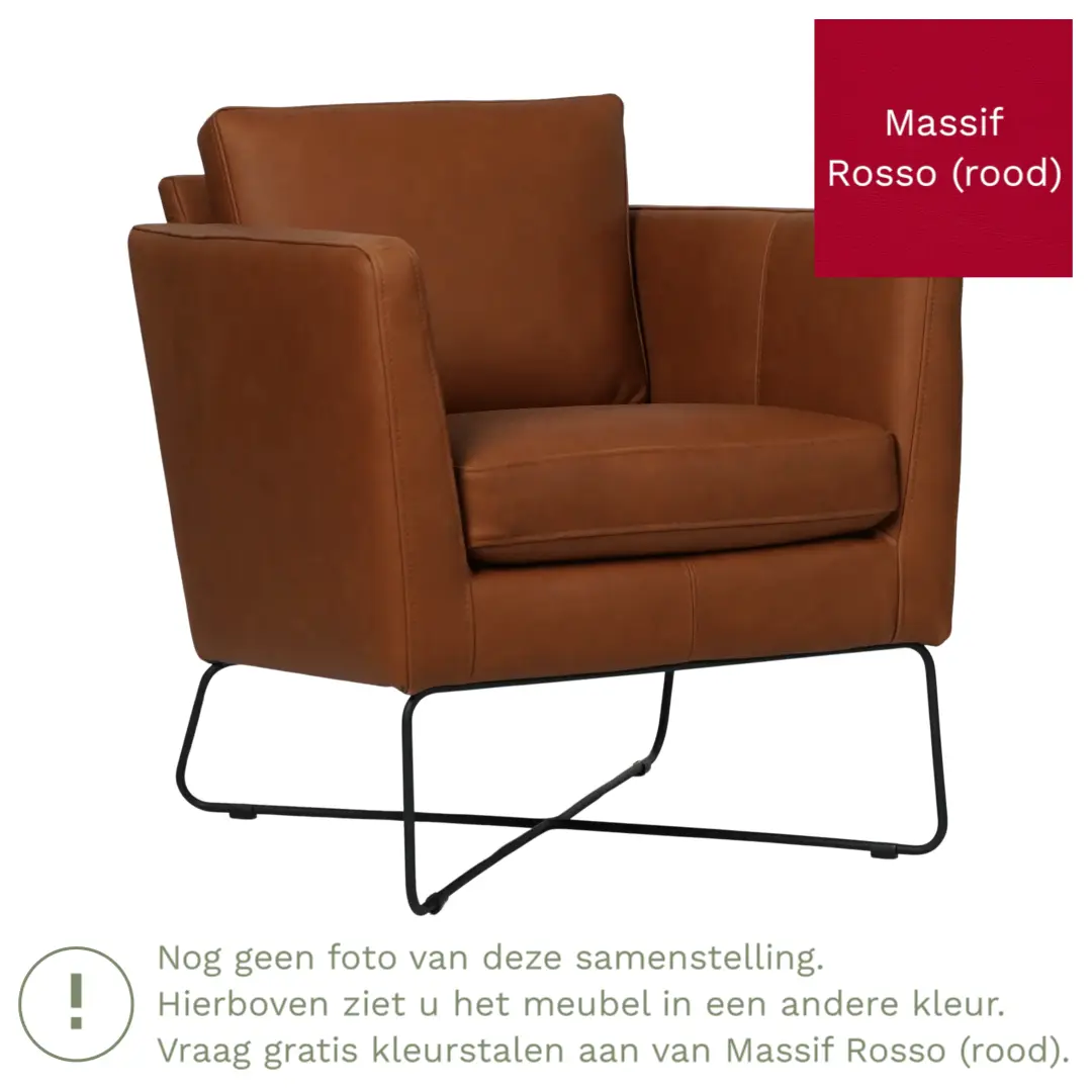 afbeelding van Leren fauteuil Crossover - Massif Rosso (rood)