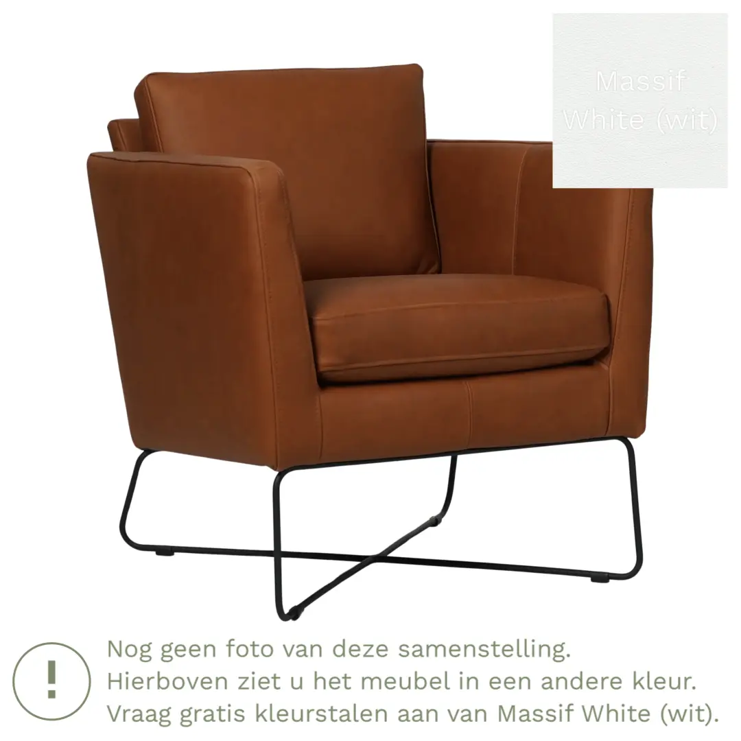 afbeelding van Leren fauteuil Crossover - Massif White (wit)