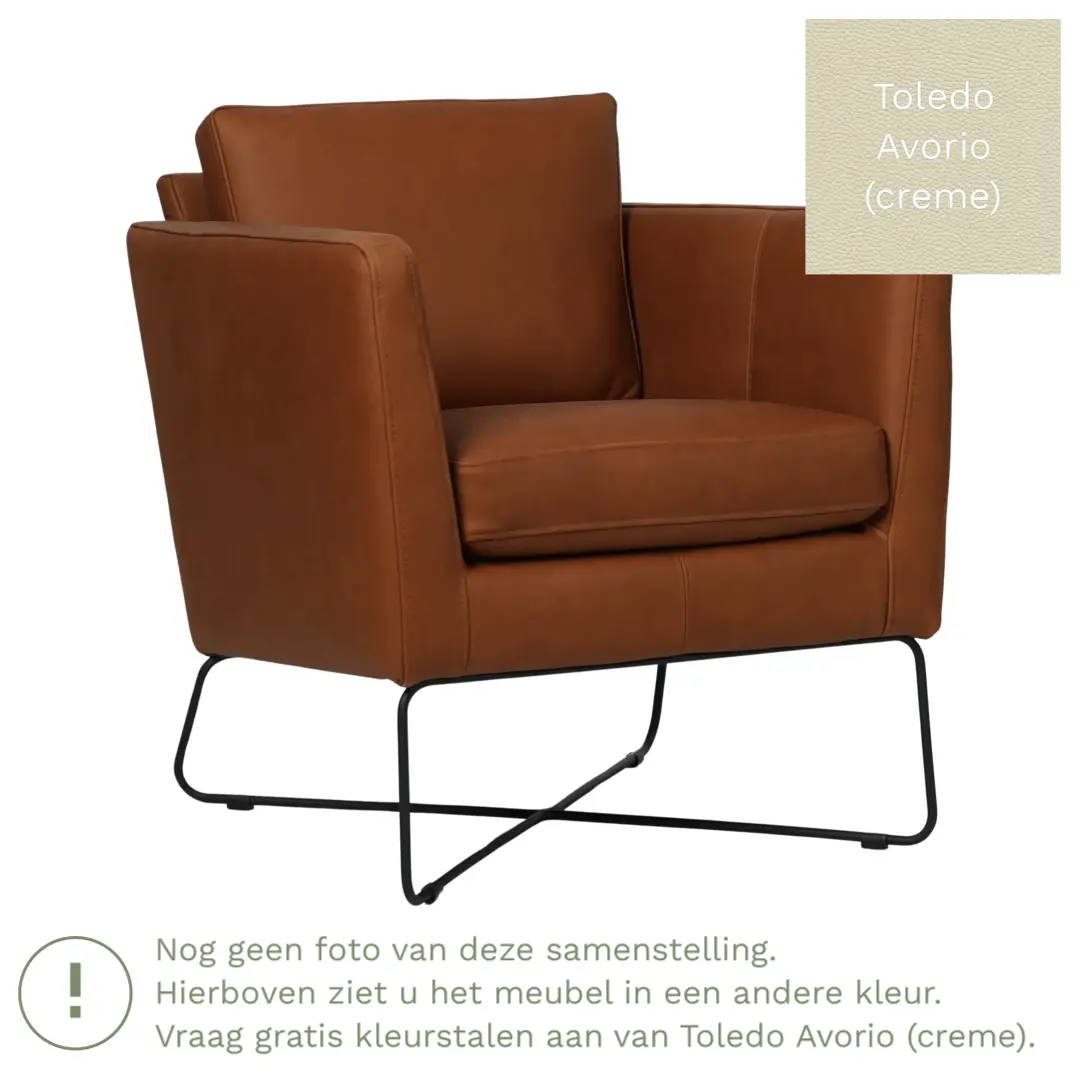 afbeelding van Leren fauteuil Crossover - Toledo Avorio (crème)